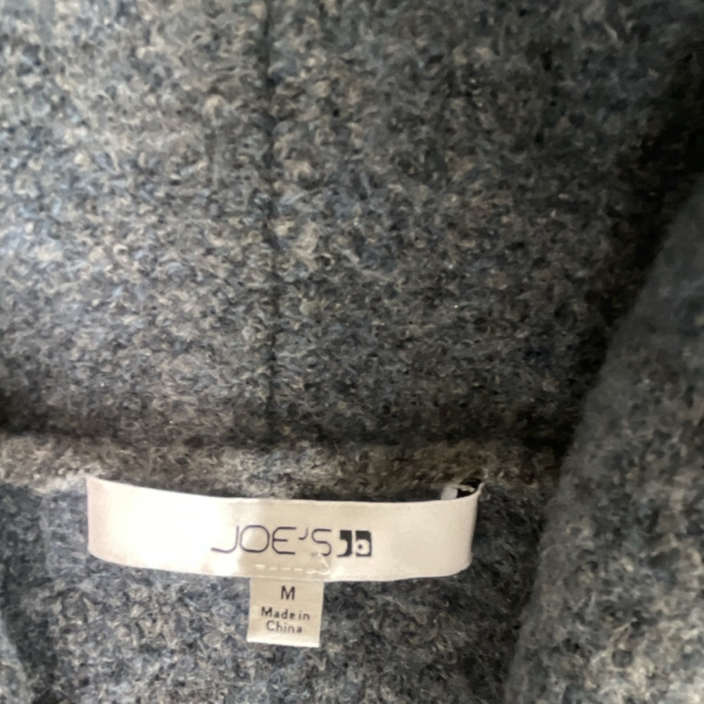 JOE'S Jeans Women's Gray Mid-Length Overcoat Open Front Pockets Size M - Picture 2 of 5